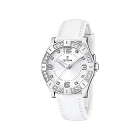 Festina - F16537/1 - Montre Femme - Quartz - Analogique - Bracelet Cuir Blanc