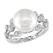 Diamond Accented Pearl Ring in 14K White Gold