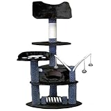 Go Pet Club 62" Tall Greyish Black Cat Tree Furniture