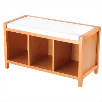 Open Storage Entryway Bench - Honey Maple