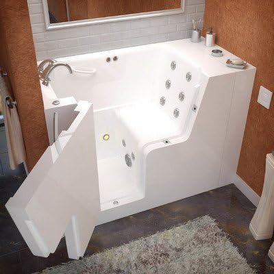 Mohave 53" x 29" Whirlpool Jetted Wheelchair Accessible Bathtub Drain Location: Left