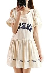 Cotton Summer Off the Shoulder Plaid Print  Dress