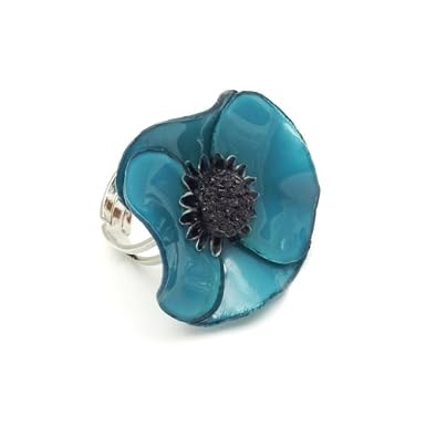 Small Anemone Ring by Cilea (Teal)