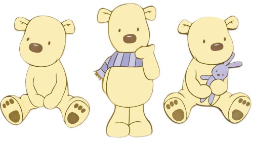 Childrens Toyshop  Spielwaren : Dinico 0035362080 - Mein Teddybär, Wandfigurenset 3-teilig