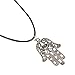 Coromose® Hand of Fatima Pendant Necklace Choker Charm Leather Cord