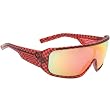 Spy Tron Sunglasses - Spy Optic Look Series Fashion Eyewear w/ Free B&F Heart Sticker Bundle - Translucent Red/Black Checks/Grey with Red Spectra