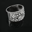 Silvertone Pave Style CZ Flower Fashion Ring