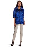 Jones New York Women's Zip Front Car Coat With Elastic, Freshblue, X-Large