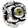 Low price Authentic SilveRado Peridot August Birthstone 925 Sterling Silver Flower Bead fits European Charm Bracelet