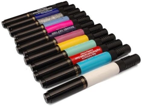 Crazycity 12 Colors Two-way Acrylic Sparkle Nail Polish Pen Design,Nail Art Kit,,Hand Printed Nail Art,Nail Enamel,Nail Lacquer