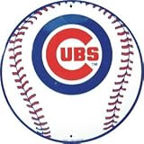 MLB Baseball 12 Round Metal Sign - Chicago Cubs