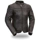 First Manufacturing Women’s Sporty Scooter Jacket (Black, Small)