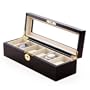 Songmics Neu Uhrenbox Holz f�r 6 Uhren Uhrenkoffer JWB008