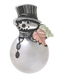 Black Hills Gold and Sterling Silver Snowman Pin