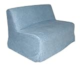 Slipcover for Full Size E-Frame in Distressed Denim - Deco Pleated - 33-1414-636