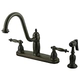 Kingston Brass KB7115TLBS Templeton 8-Inch Kitchen Faucet with Brass Sprayer, Oil Rubbed Bronze by K