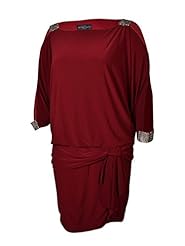 Dolman Jersey/Polyester/Spandex    Dress With Rhinestones and Ruffles