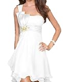 Robe de soirée robe de cocktail cérémonie mariage gala mousseline 4003 blanc