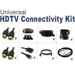 Universal HDTV Cable Connection Kit – 8 Cables for Audio & Video for any HDTV, Home Theater & More – HDMI, DVI, S-Video, Component, Toslink price