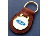 Ford Brown Leather Keychain