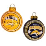 Buffalo SABRES NHL Property 2 Ball CHRISTMAS ORNAMENT Set