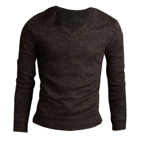 Men V Neck Long-sleeved Casual Fall Slim Fit Cashmere Sweater