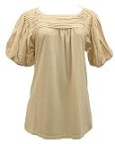 Natural Off White Beige Knit & Woven Top