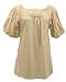 image and picture of Natural Off White Beige Knit & Woven Top