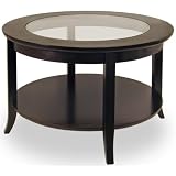 Winsome 92230 Round Coffee Table with Glass Top - Espresso by Winsome Wood