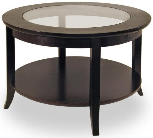 Kitchen: Winsome Wood 92230 Genoa Coffee Table, Glass Inset and Shelf  Espresso 