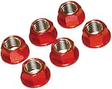 Motorcycle Aluminium Rear Sprocket Nuts - 6 Pack - Red - M10 (10mm)