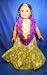 Hawaiian Dress in Green with Purple Lei. Fits 18