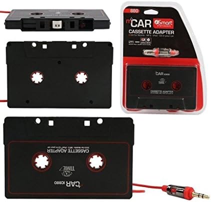 SMOOSE Car Audio Tape Cassette Adapter - For iPhone iPad iPod MP3 Player CD Radio nano, 3 Feet Long Cable 3.5mm Male and 2.5mm Male Adapter Headphone Jack AUX 880,mother's day gift -black