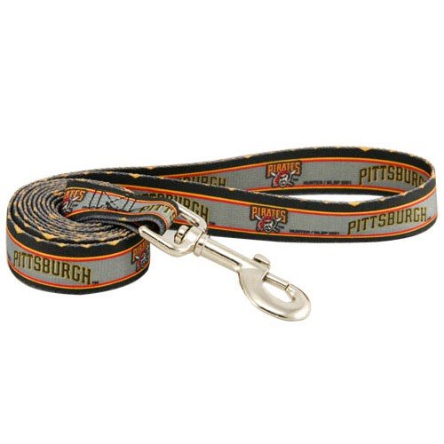 Pittsburgh Pirates 6' Gray Dog Leash (Large)