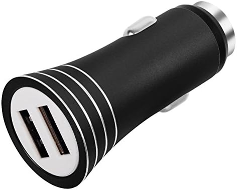 Car Charger, RUNRAY 1A/2.1 A 15W Dual USB Car Smart Charger with Safety Hammer Car Cigarette Charger for Smartphones iPhone iPad Android Devices (Black)