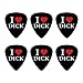 I Love Dick Heart Novelty Guitar Picks Medium Gauge - Set of 6