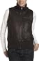 EMU Women's Swansea Leather Hooded Vest,Chocolate,Large
