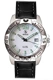 Aigle - A42123 -Montre Homme - Acier Chrom� - Quartz Analogique - Dateur - Cadran Blanc - Bracelet Cuir Noir