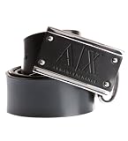 Armani Exchange Leather Inlay Logo Belt