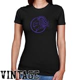 NCAA Holy Cross Crusaders Ladies Black Distressed Logo Vintage Slim Fit T-shirt
