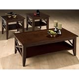 Jofran 3 Piece Coffee Table and End Tables Set in Cherry