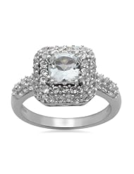 Sterling Silver and Created White Sapphire Ring