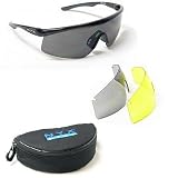 NYX Golf Sunglasses Tour Shield Crystal Black Frame with Traditional 3 Lens Set 99401 by