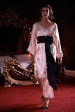 And God Created Woman Peach Silk Kimono Robe Plum Satin Obi Belt One Size