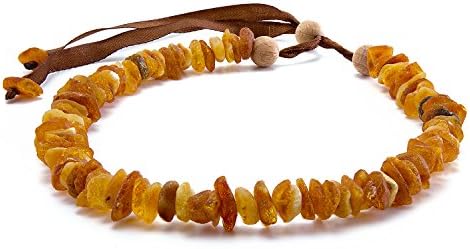 Raw Baltic Amber Collar Necklace for Dog and Cat prevents Ticks and Fleas, Size S