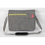 Bipra 15.6 Inch Laptop Messenger Bag Grey with Green Stripe Suitable for 15.6 Inch Fits Most Devices Netbooks, Laptop Computers, Tablets, Ipad