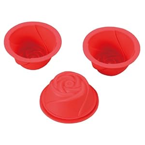 【クリックで詳細表示】CAKE・MATE シリコーンプチフール型 ローズ DL-5961