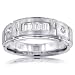 1.25 Ct. TW Mens Baguette & Round Diamond Wedding Band in 14 kt. Satin Finish Ring