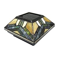Pine Top 511-0014 Solar Post Cap Night Light, Stained Glass