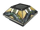 Pine Top 511-0014 Solar Post Cap Night Light, Stained Glass